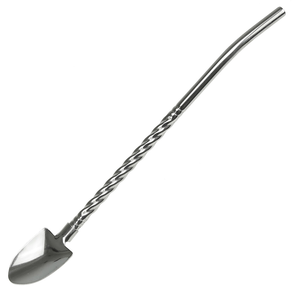 Ложка-трубочка для травяного чая и коктейля из нержавеющей стали 21,8см, лопатка, витая ручка