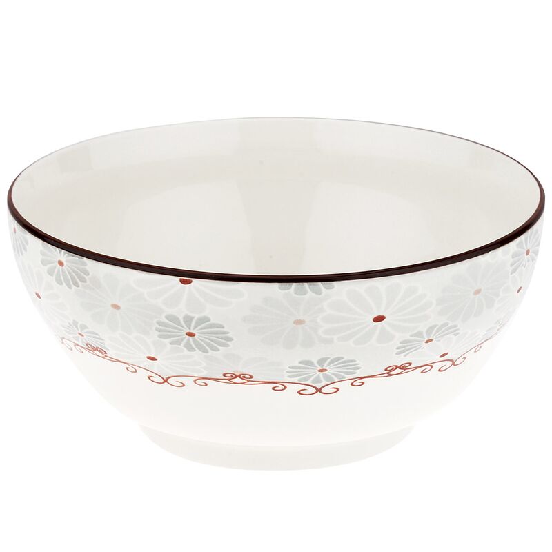 Салатник фарфоровый "Классика" 1,75л, д20х9,3см, с деколью, отводка (Китай)