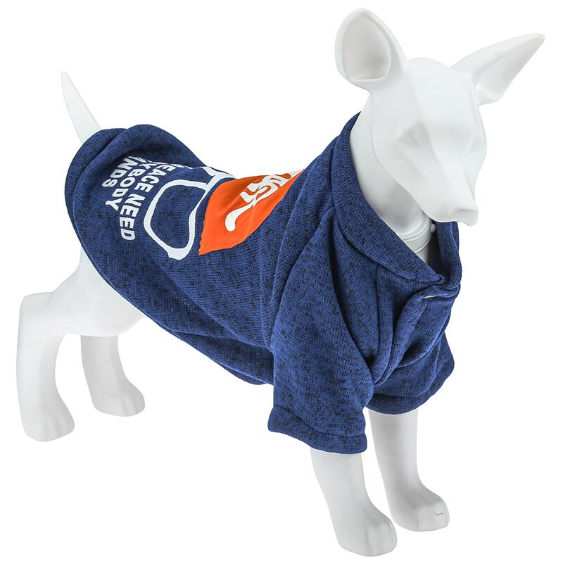 Одежда для собаки Pet toys "Толстовка" "Star" с принтом, на кнопках р-р XL, длина спинки 38см/обхват груди 42см/обхват шеи 30см, цвет-синий, полиэстер/флис (Китай)