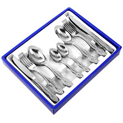 Набор столовых приборов из нержавеющей стали "Тройка" 24 предмета, в подарочной упаковке (Россия)