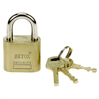 Замок навесной, стальной 30мм "Betox" "Top security", 29х50х15мм, 3 ключа, в блистере (Китай)