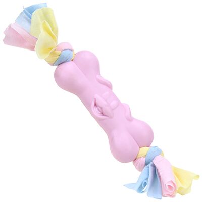Игрушка для собаки "Косточка с косичками" 11,5х5х2см, резиновая, цвета микс (Китай)