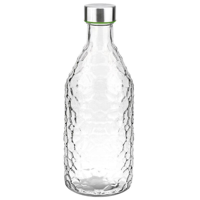 Бутылка стеклянная Льдинка 1,1л h25,5см, д/горла 2,8см, винтовая комбинированная крышка (д/основания 9см) (Китай)