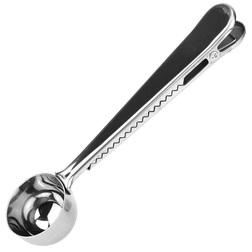 Ложка-клипса из нержавеющей стали для кофейного пакета 16х3,5х2,5см