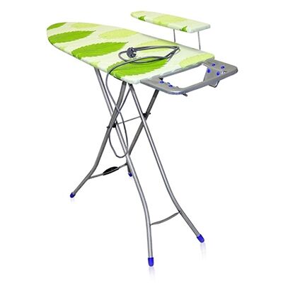 Доска гладильная "Bell Classy 3" 112х34,5х80см, тканевый чехол - бязь, основа - ДСП, 2 регулировки высоты 70см и 80см, электроудлинитель с розеткой 2,2м, подставка euro под утюг, съемный подрукавник, наконечники на ножках (Россия)