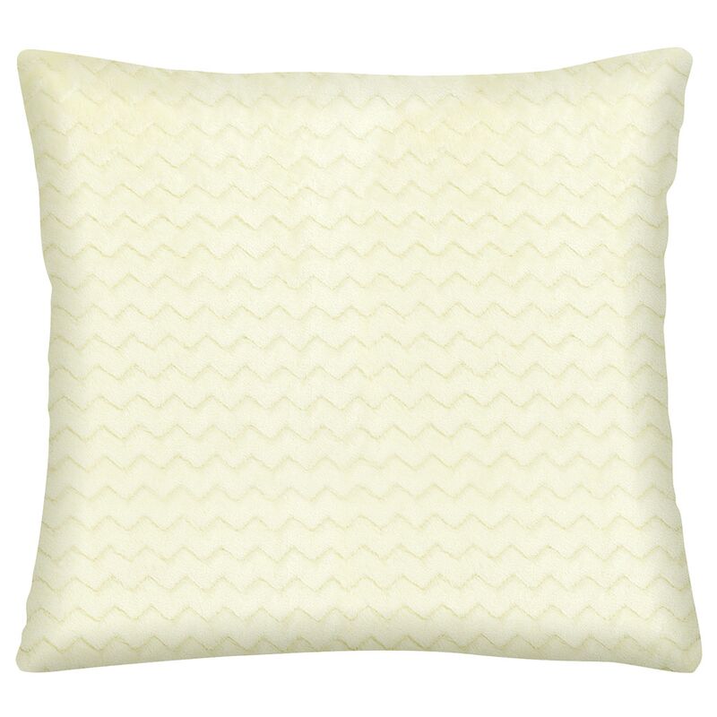 Наволочка декоративная 40х40см "Зигзаг, светло-банановый", велсофт "Royal Plush", полиэстер 100%, плотность 320г/м2, упаковка "пояс бумажный", "Домашняя мода" (Россия)