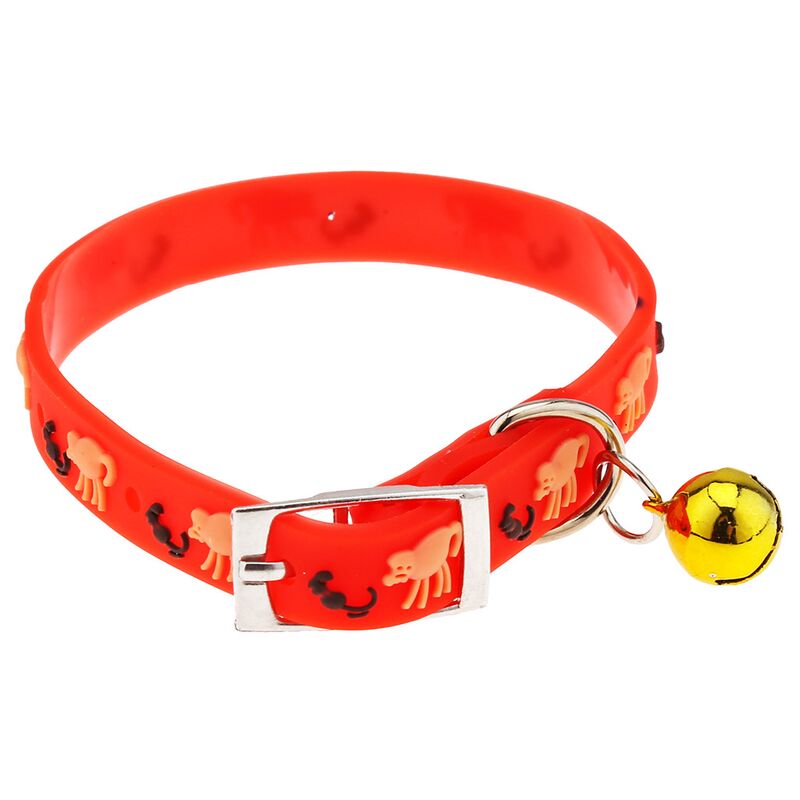 Ошейник универсальный Pet toys "Кошки-мышки" 1х27см, металлическая застежка, с бубенчиком, силикон цветной, на картоне, цвета микс (Китай)