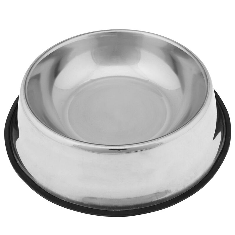 Миска для кормления животных Pet toys из нержавеющей стали 2,3л, д33,2см, h7,4см, основание ПВХ (Китай)