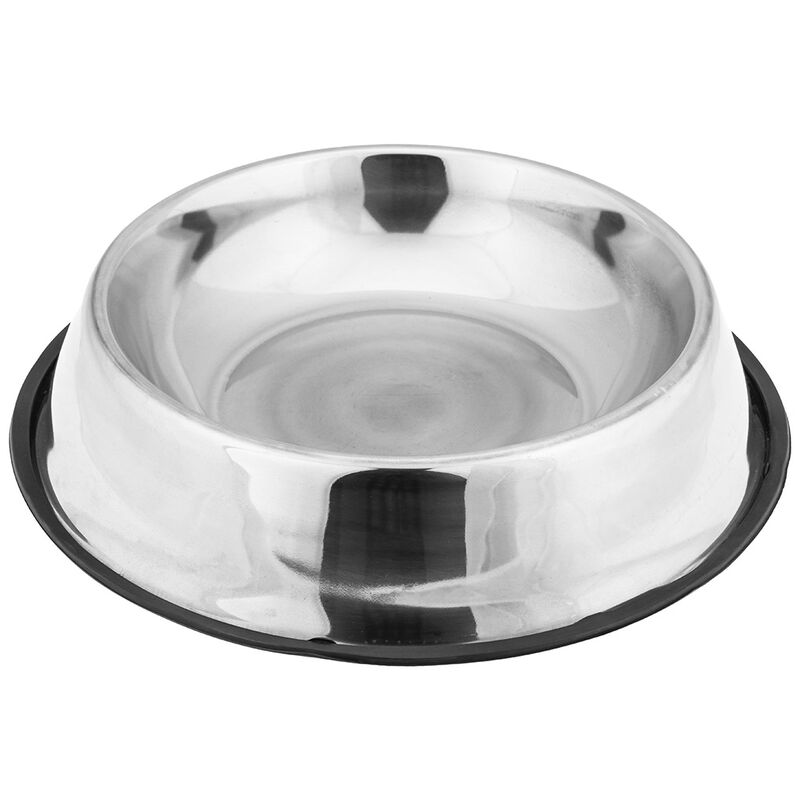 Миска для кормления животных Pet toys из нержавеющей стали 3,2л, д37,5см, h7,7см, основание ПВХ (Китай)