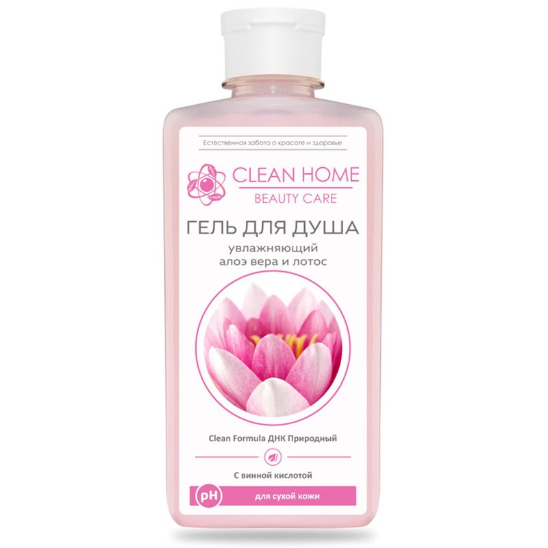 Гель для душа 350мл, увлажняющий, флип-топ 6,9х4,9х17см, "Clean Home Beauty Care" (Россия)