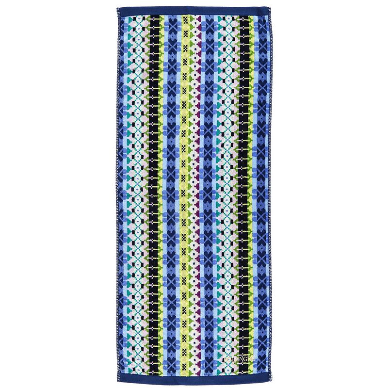 Полотенце махровое "Missoni-3005" 34х78см, плотность 375гр/м2, 100% хлопок, велюр, синий, Bolangde (Китай)