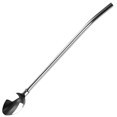 Ложка-трубочка для травяного чая и коктейля из нержавеющей стали 22см, овальная