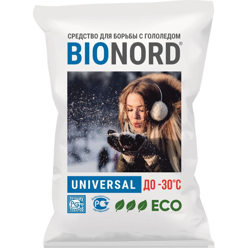 Реагент противогололедный Bionord Universal мешок 23 кг до -30°С