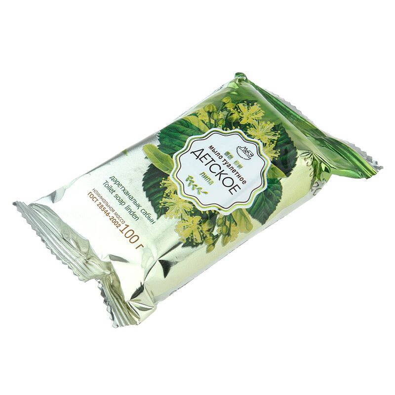 Мыло туалетное твердое Детское 100гр, липа, ГОСТ 28546-2002 (Россия)