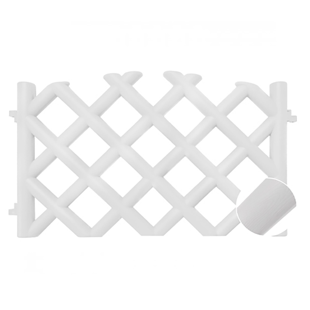 Заборчик-ограждение пластмассовый "Barokko" №5, 278х41см, 4 секции 70см, декоративный, полипропилен, белый (Беларусь)