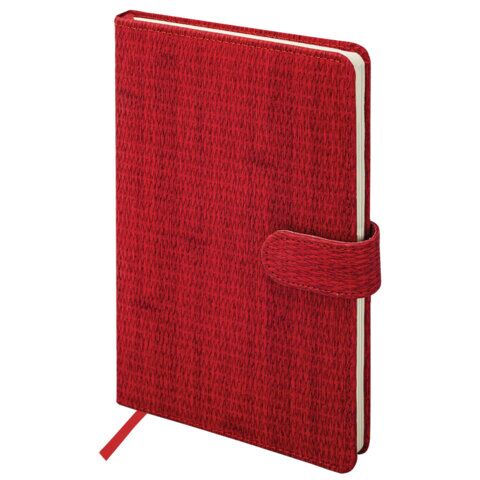 Еженедельник датированный 2026 А5 145х215 мм, BRAUBERG "Augustus", под кожу, красный