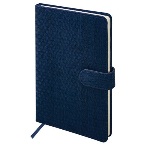 Еженедельник датированный 2026 А5 145х215 мм, BRAUBERG "Augustus", под кожу, темно-синий