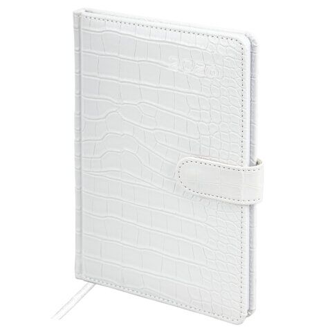 Еженедельник датированный 2026 А5 145х215 мм, BRAUBERG "Party", под кожу, белый