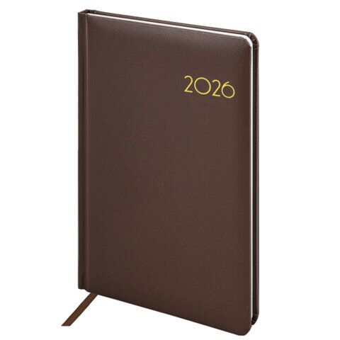 Еженедельник датированный 2026, А5, 145х215 мм, BRAUBERG "Select", балакрон, коричневый