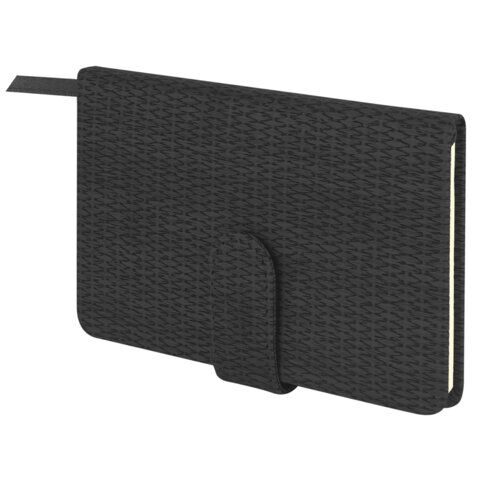 Еженедельник датированный 2026 МАЛЫЙ ФОРМАТ 95х155 мм, А6, BRAUBERG "Augustus", под кожу, черный