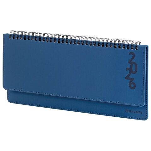 Планинг датированный 2026 305х140 мм BRAUBERG "Up", под кожу, синий