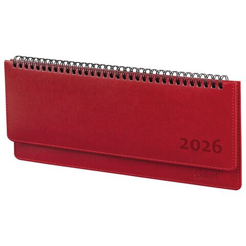 Планинг датированный 2026 305х140 мм GALANT "Ritter", под кожу, красный