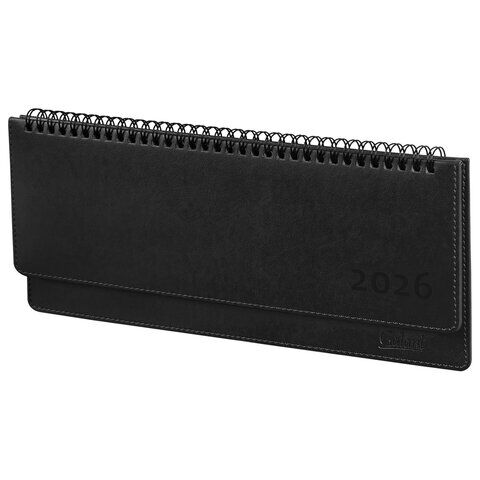 Планинг датированный 2026 305х140 мм GALANT "Ritter", под кожу, черный