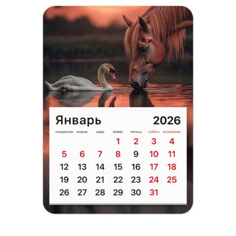 Календарь отрывной на магните на 2026 г., BRAUBERG, 130x180 мм, склейка, "Символ года"