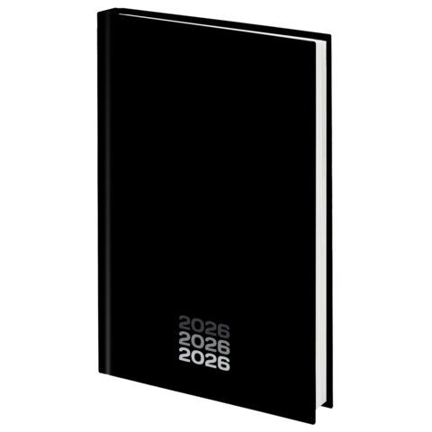 Ежедневник датированный 2026 145х215 мм, А5, STAFF, ламинированная обложка, "Black style"