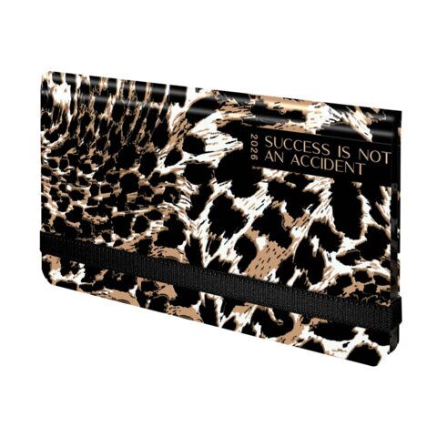 Еженедельник датированный 2026 с резинкой 171х93 мм, BRAUBERG, твердый, УФ-ЛАК, 64 л., "Леопард"