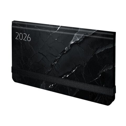 Еженедельник датированный 2026 с резинкой 171х93 мм, BRAUBERG, твердый, УФ-ЛАК, 64 л., "Marble"
