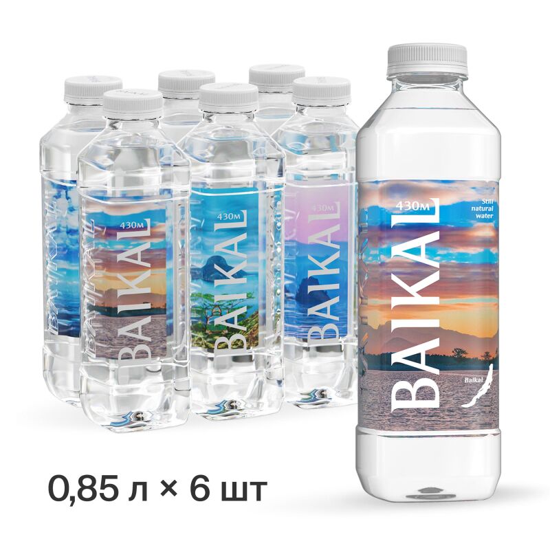 Вода питьевая Байкальская глубинная Baikal 430 негазированная 0.85 л (6 штук в упаковке)