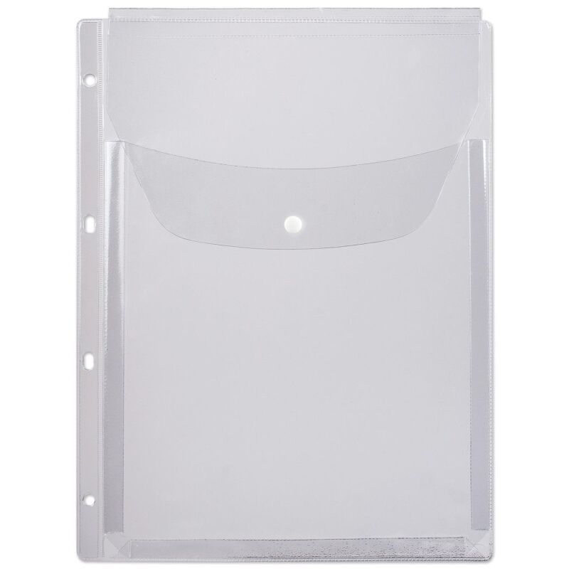 Папка-конверт на кнопке Attache A4 прозрачная 180 мкм (5 штук в упаковке)