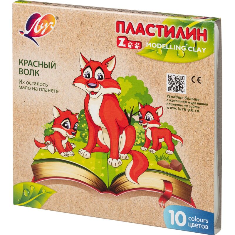 Пластилин классический Луч Zoo 10 цв 150 г, 29С 1721-08