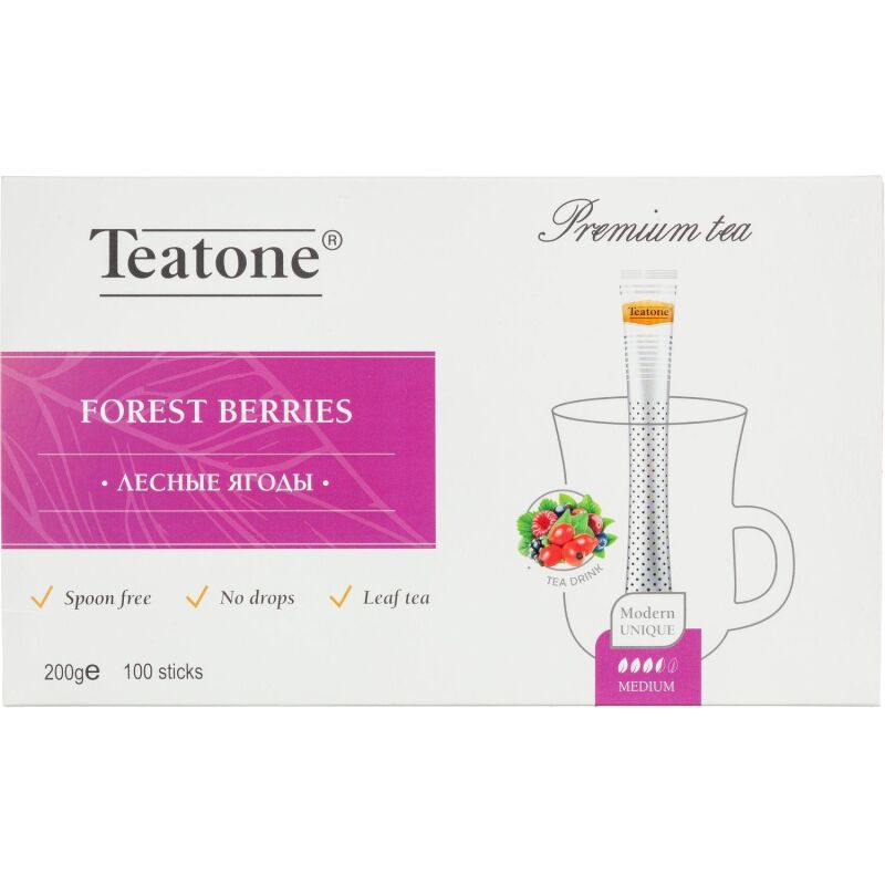 Чайный напиток Лесные ягоды TEATONE в металл.стике. 100 шт./уп.1257