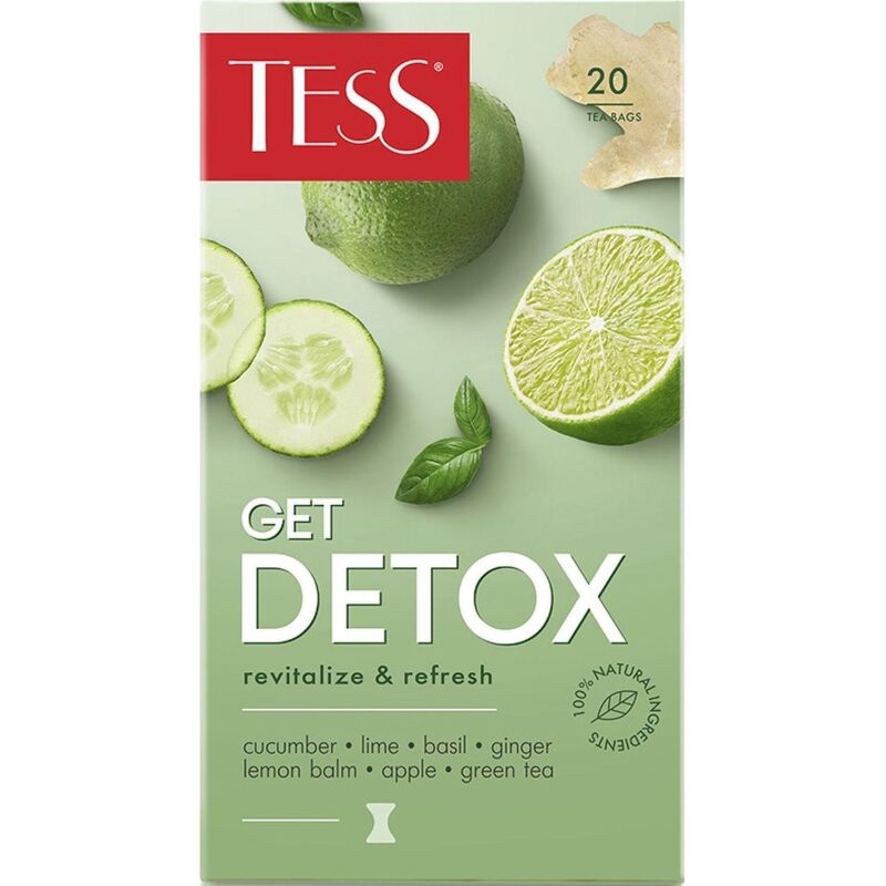 Чай Tess Get Detox revitalize&refresh зеленый 20 пакетиков