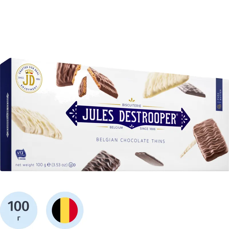 Печенье Jules Destrooper Belgian Chocolate Thins, 100г