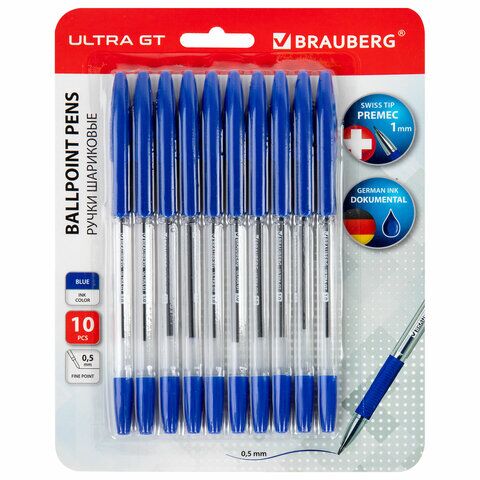 Ручки шарик. 10шт BRAUBERG ULTRA GT