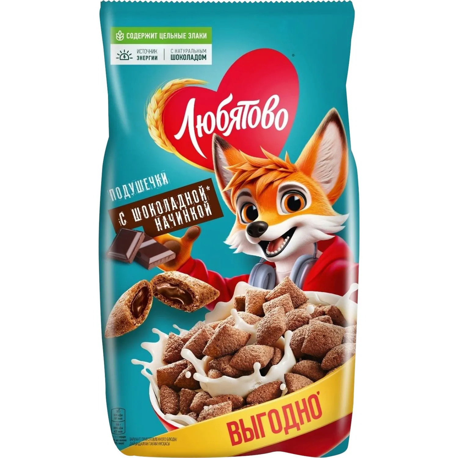 Подушечки Любятово с шоколадной начинкой 500 г