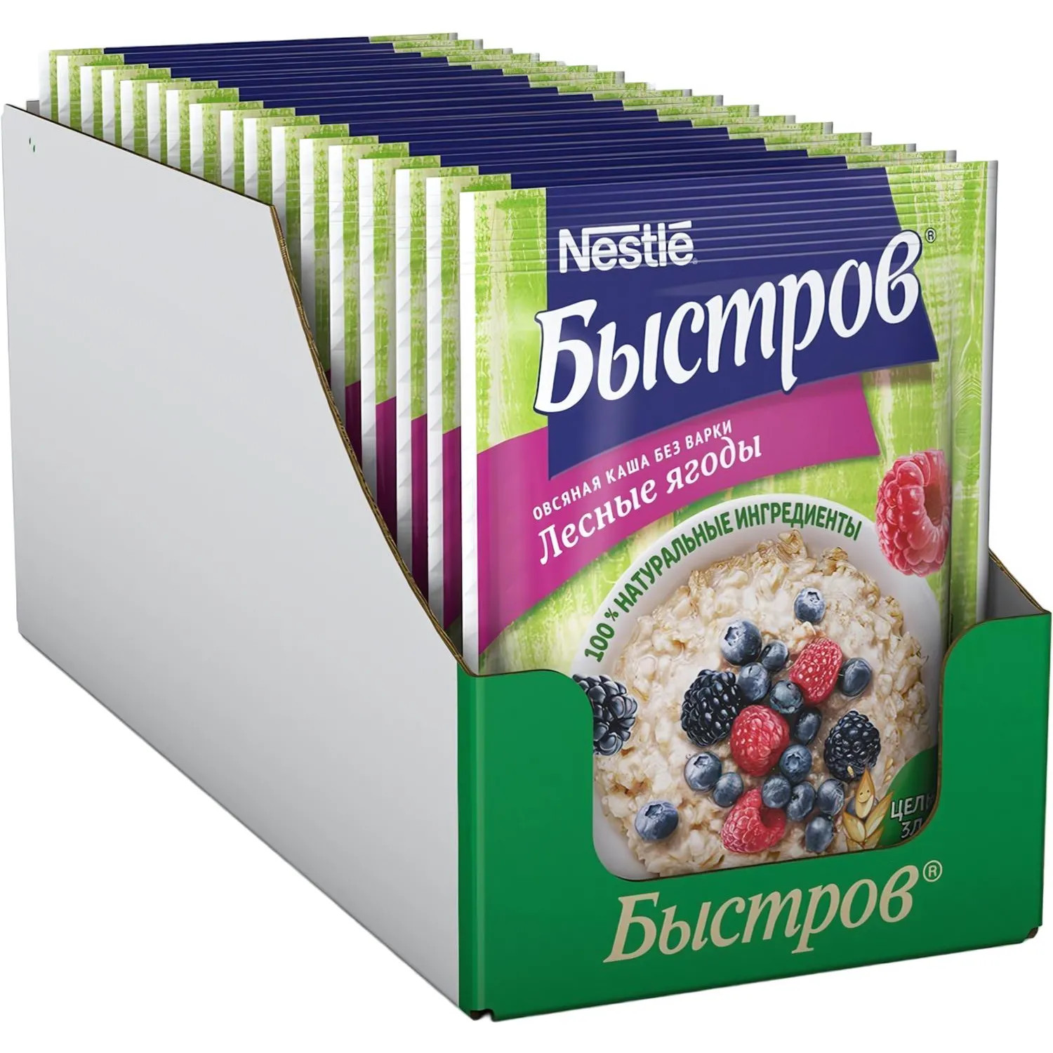 Каша Быстров овсяная с лесными ягодами (17 штук по 40 г)