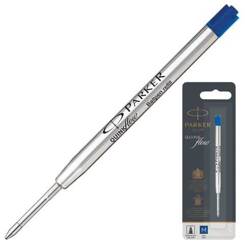 Стержень шариковый объемный Parker QuinkFlow Ball Point синий, 98мм, 1,0мм, метал.корпус, блистер