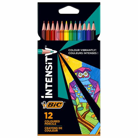 Карандаши цветные 12 ЦВЕТОВ BIC Color UP, пластиковые, трехгранные, 9505271