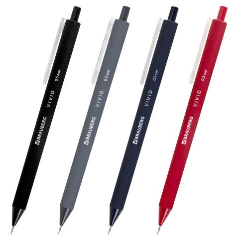 Карандаш мех. 0,5мм BRAUBERG VIVID, корпус soft-touch ассорти, 182063