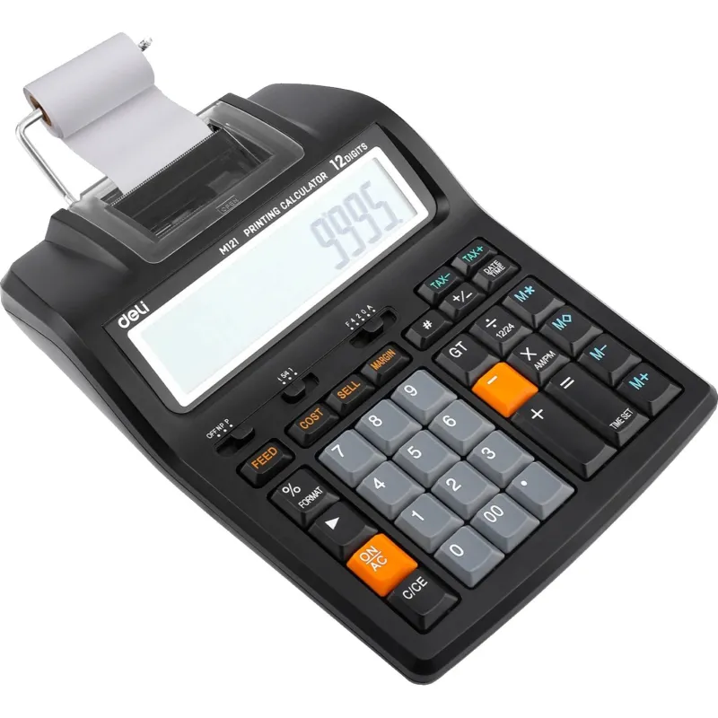 Калькулятор печатающий Deli EM121-EU,12-разряд, черный