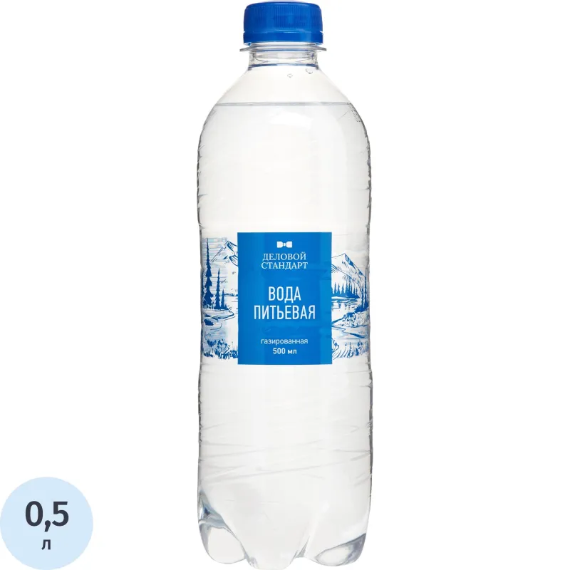 Вода питьевая Деловой Стандарт газированная 0.5 л