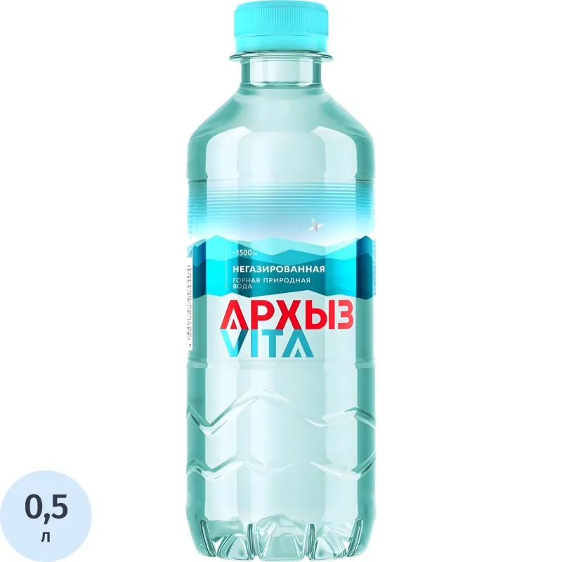 Вода минеральная Архыз Vita столовая негазированная пэт 0.5 л
