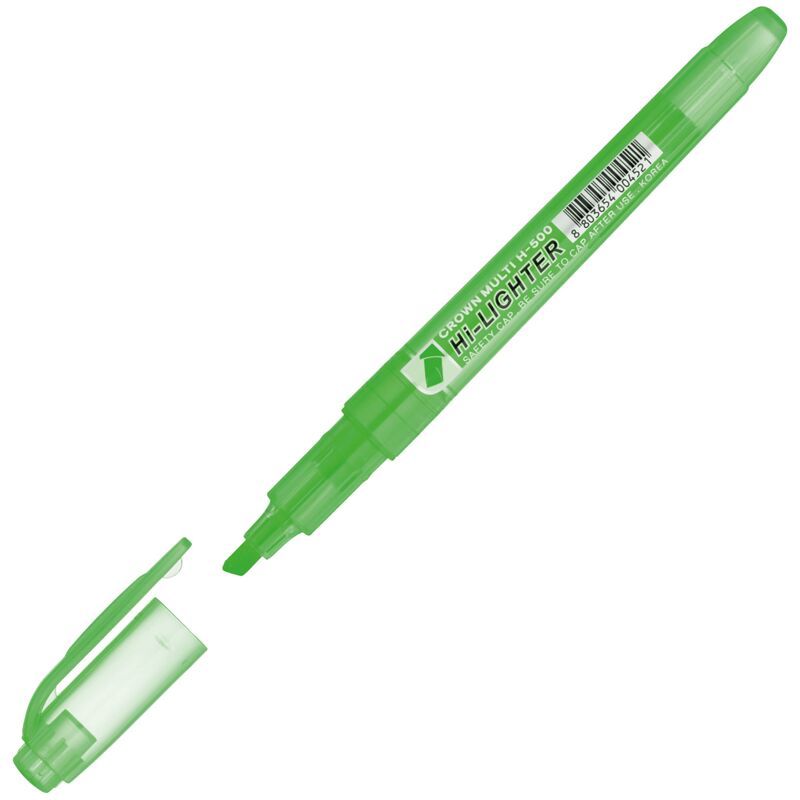 Текстовыделитель Crown Multi Hi-Lighter зеленый, 1-4мм