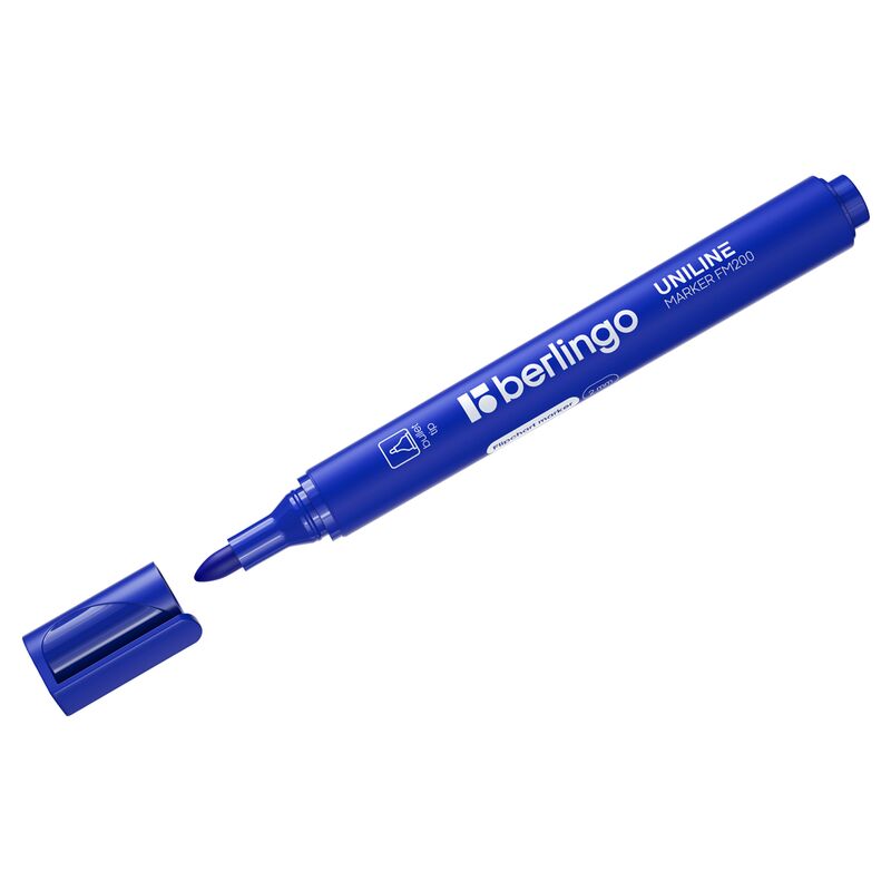 Маркер для флипчартов Berlingo Uniline FM200, синий, пулевидный, 2мм