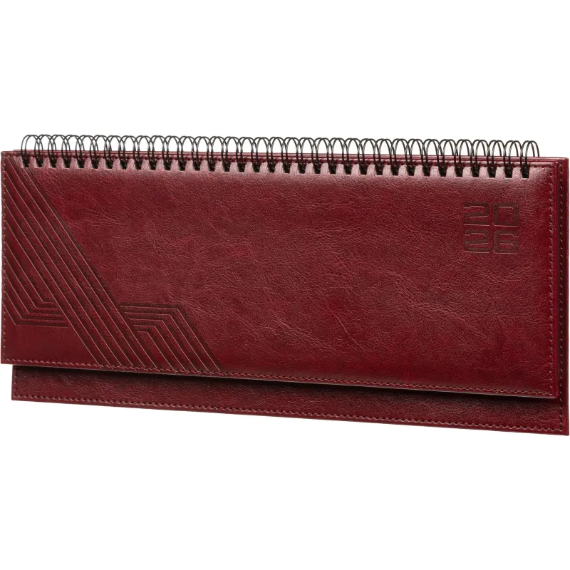 Планинг датированный 2026 ESCALADA 310x130мм, 64л, бордовый 70323