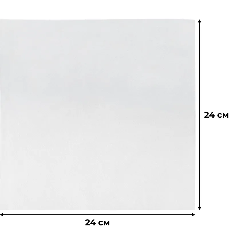 Салфетки бумажные Luscan 1-слойные 24х24 см белые (100 листов в пачке)